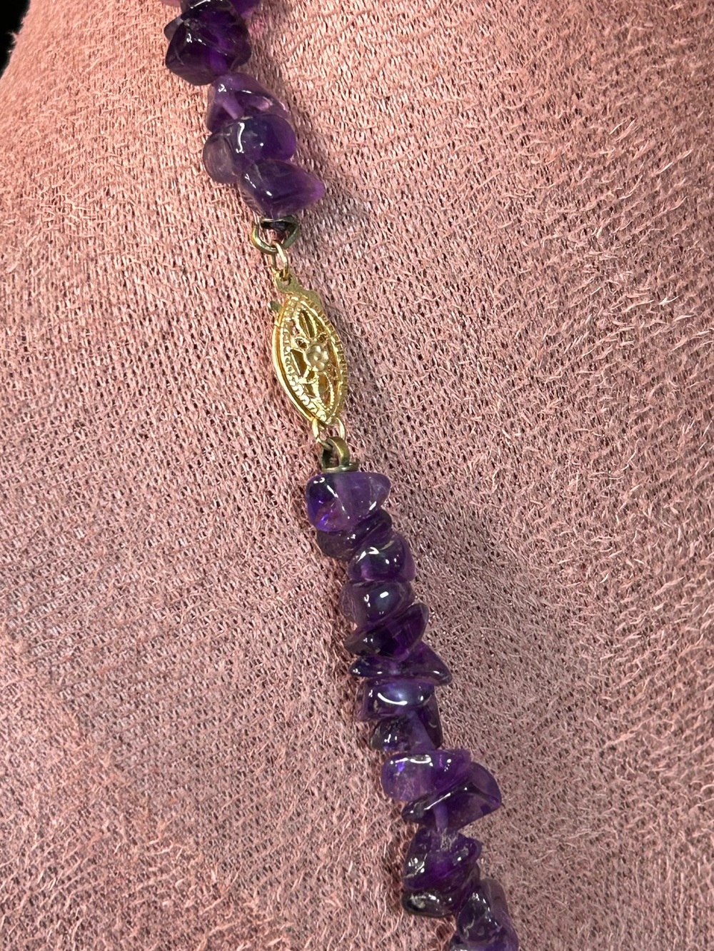 Vintage Amethyst & Freshwater Pearl Necklace - Picture 4 of 8